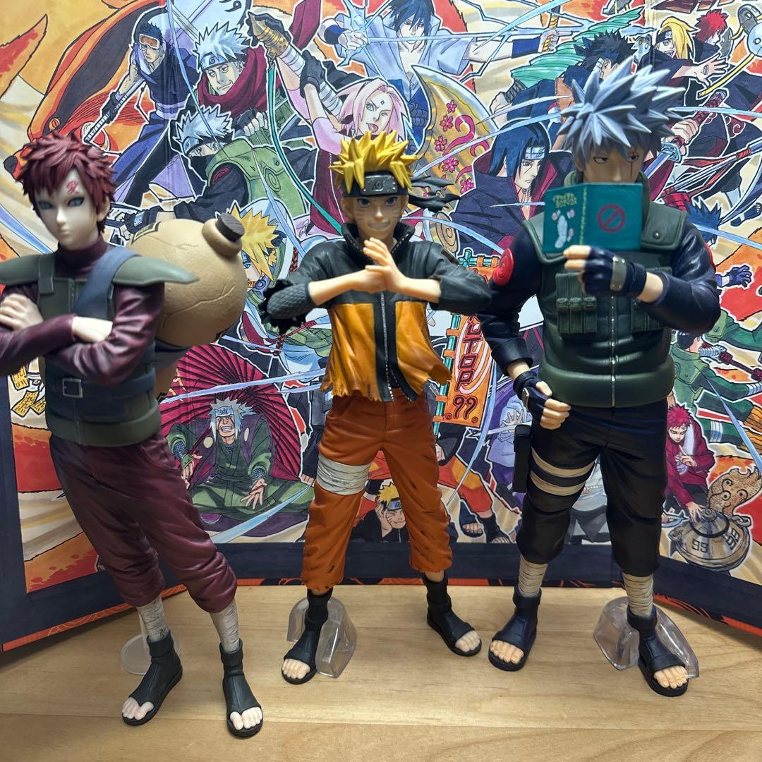 NARUTO ナルト 疾風伝 一番くじ 忍ノ絆 Ａ賞ナルト　c賞我愛羅　カカシ