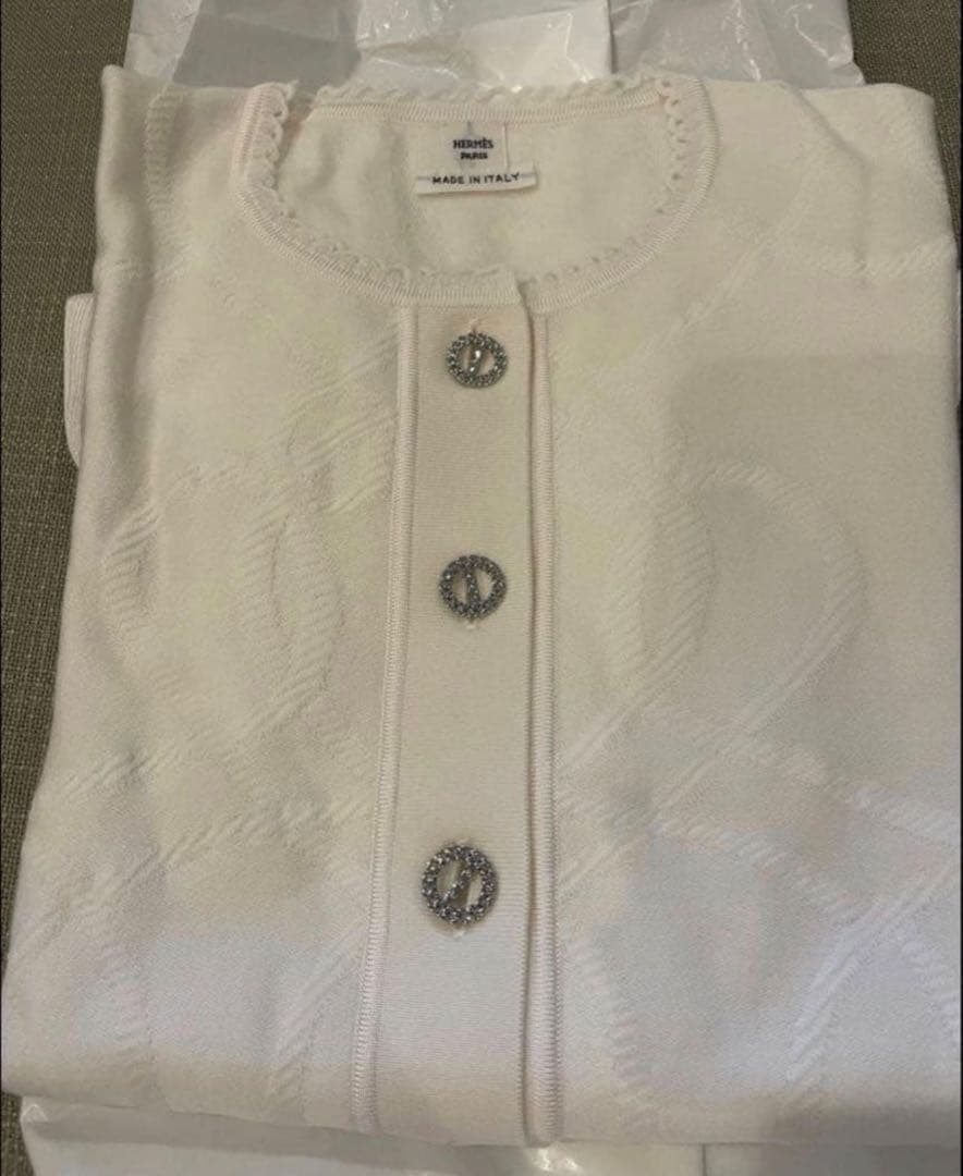 25年秋冬 エルメス ライトカーディガン ハーフスリーブ パルフロワ