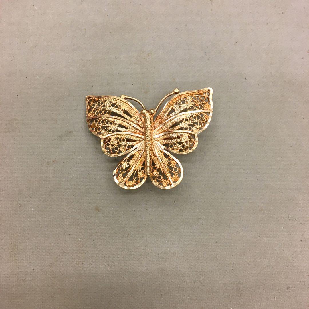K18 18金　蝶デザイン　ブローチ
