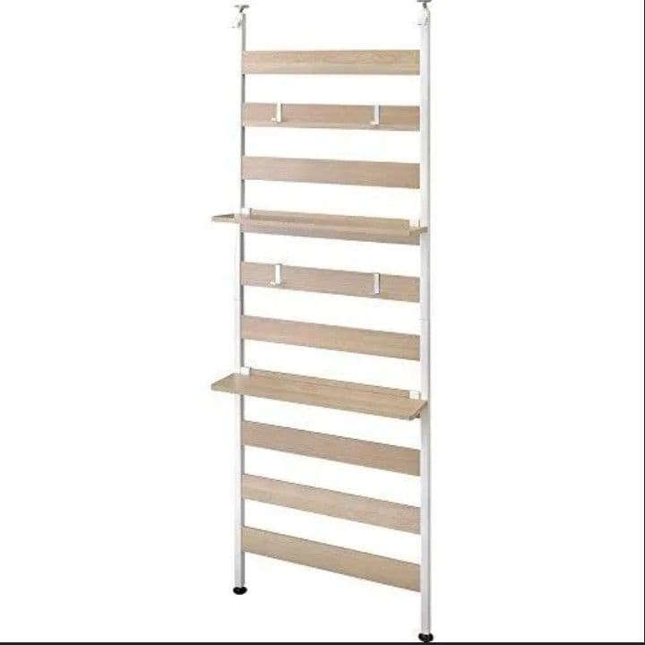 【新品】アイリスオーヤマ ウッドウォールラック 棚付き ホワイト WLR-T66