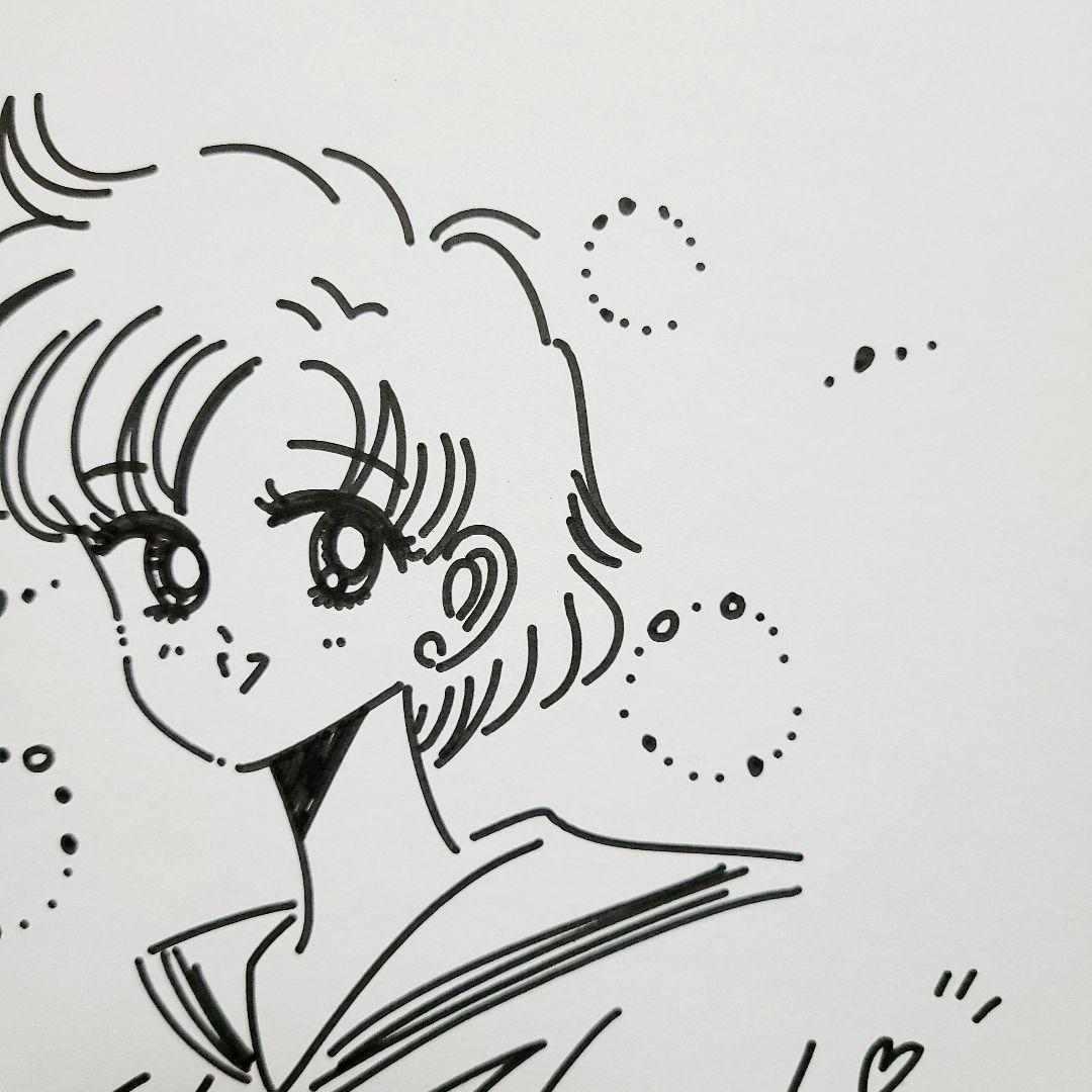 美少女戦士 セーラームーン 水野亜美イラスト直筆サイン色紙