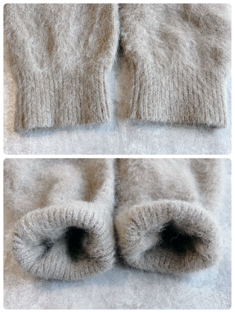 美品☆オメカシ ファーカシミヤ カーディガン 2WAY モカ Fサイズ