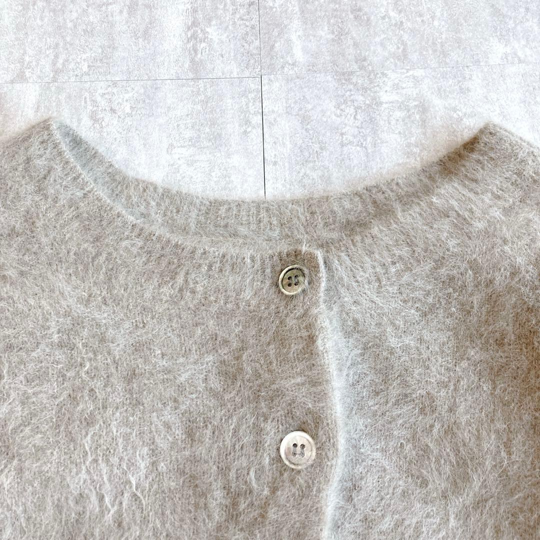 美品☆オメカシ ファーカシミヤ カーディガン 2WAY モカ Fサイズ