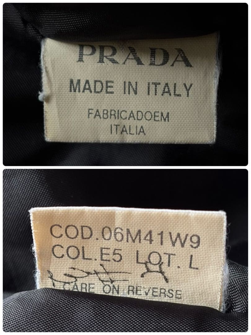 美品】プラダスポーツ 中綿ジャケット トラッカー型 ロゴラバータグ 黒