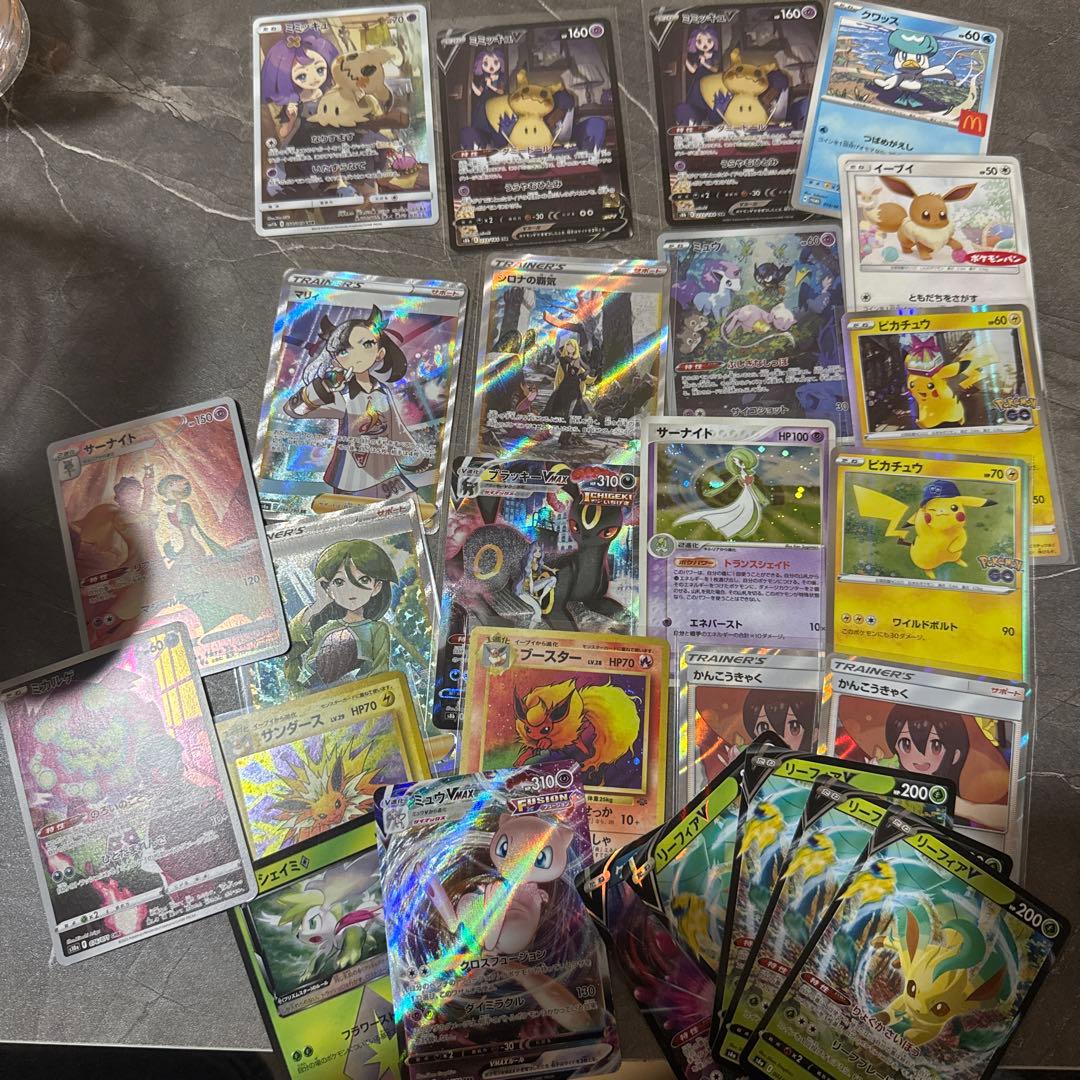 最安値ポケモンカード セットミミッキュ　マリィ　ミュウ　シロナ　ブラッキー