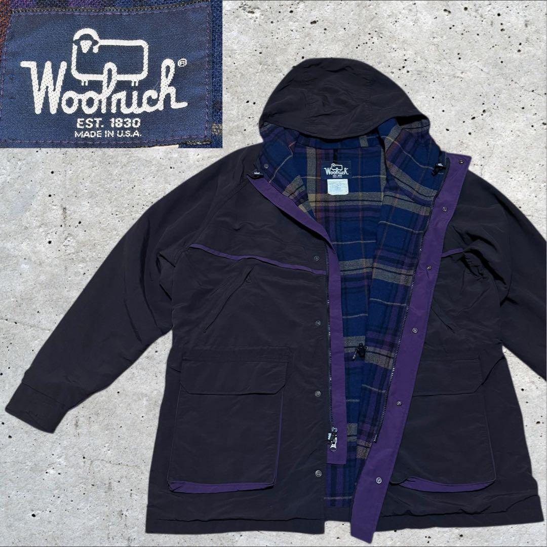USA製 Woolrich ウールリッチ マウンテンパーカー チェック裏地XL