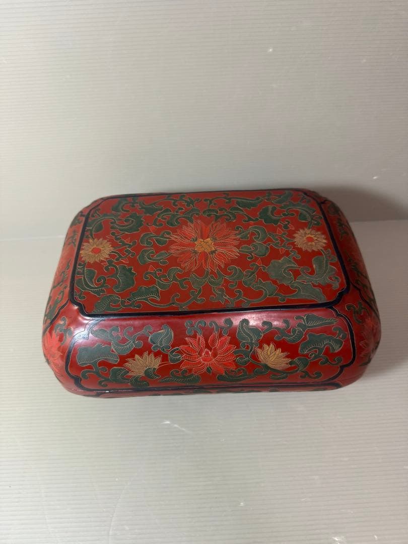 2925 時代　唐物　花文　四方　蓋物　菓子器 2925 時代 唐物 花文 四方 蓋物 菓子器 - メルカリ