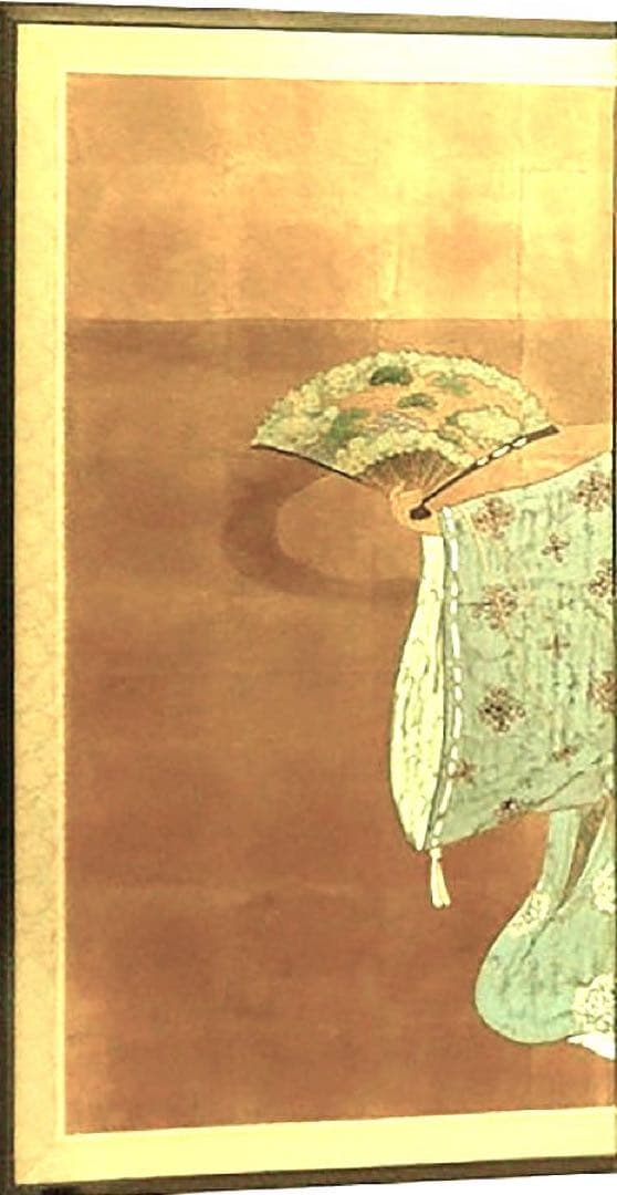 四つ折り屏風 日本画 金箔彩色 能舞い - メルカリ