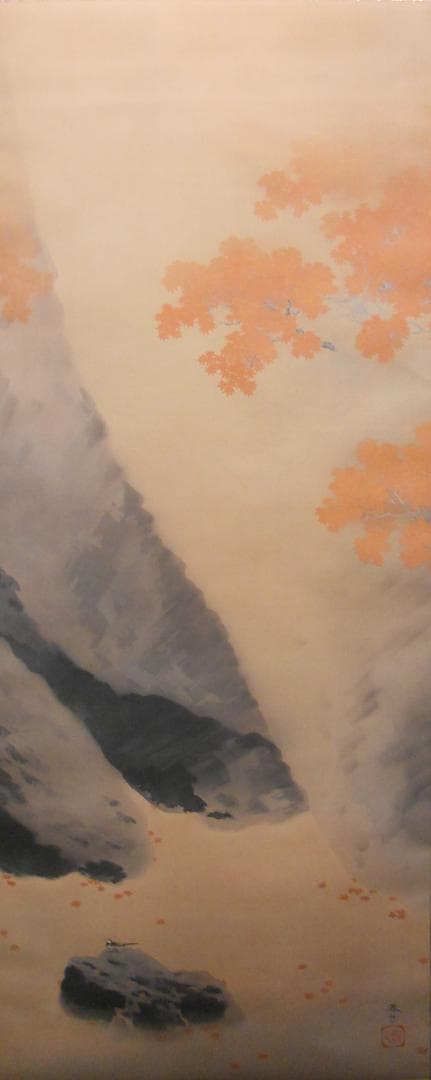 掛け軸 菱田春草 作『 渓間之秋 』 絹本 名品 複製 希少 茶道具 掛軸 美品 51k+WYVm3qL._AC_UF350,