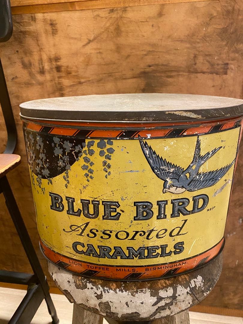 イギリス　英国　アンティーク　ブリキ缶　トフィー缶　希少　レア　レトロ缶