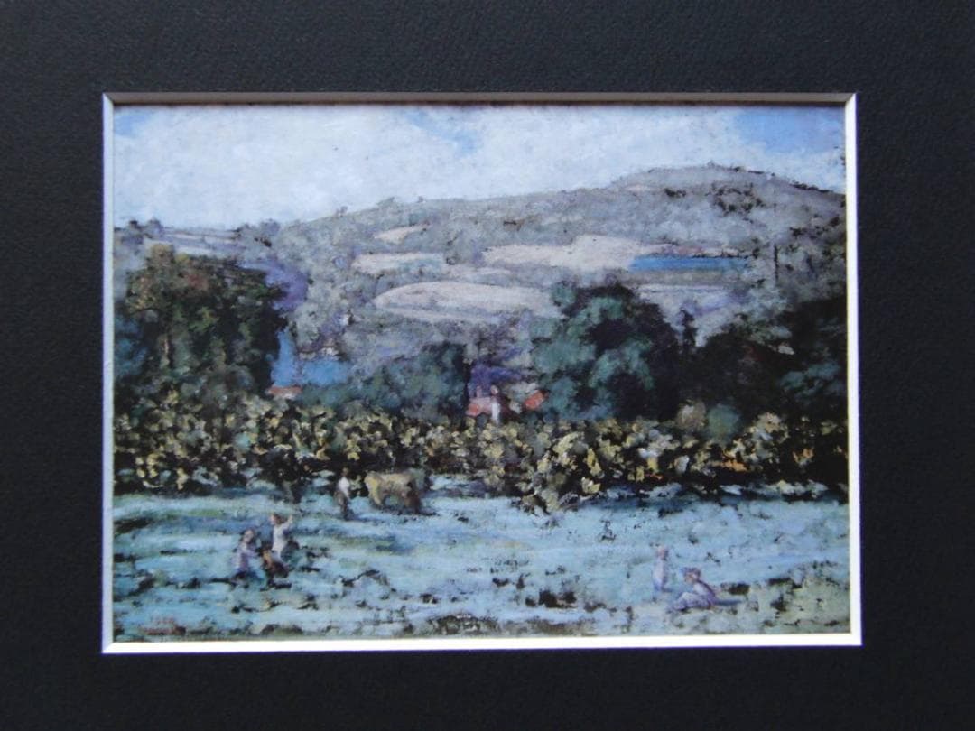 ギュスターヴ・ロワゾー、遊ぶ子供たちのいる風景、希少な画集より