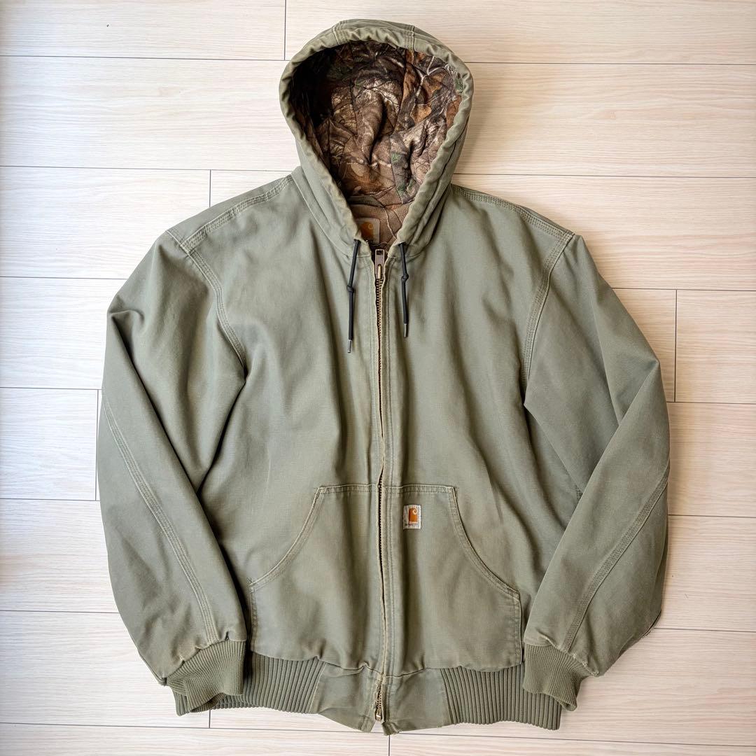 【毒ちのぱん】Carhartt アクティブジャケット オリーブリアルツリー