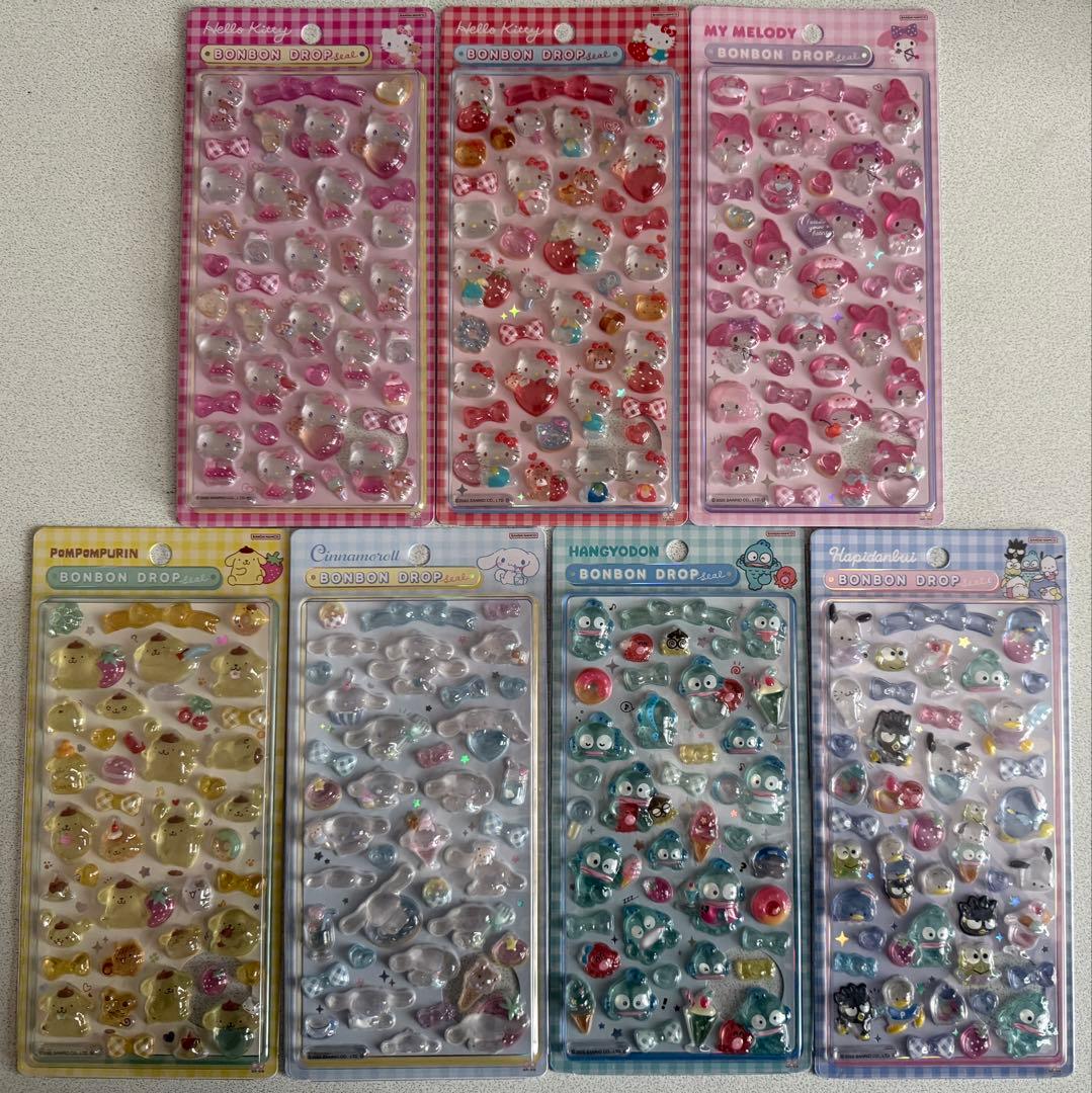 サンリオボンボンドロップシール第二弾　【国内正規品】　7枚セット 楽天市場】ボンボンドロップシール サンリオ キャラクターズ シール 第