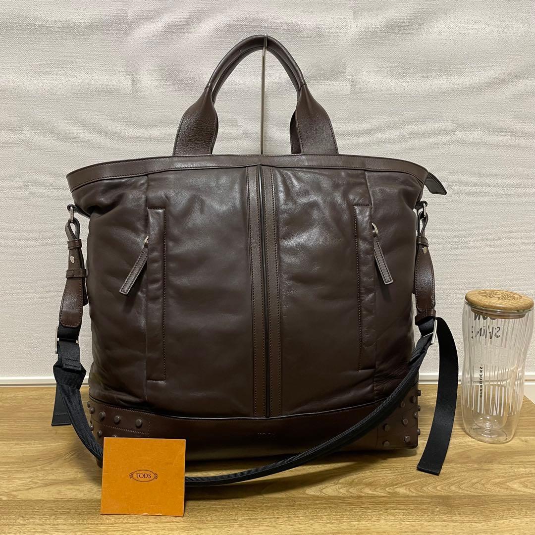 《美品》TOD’S （トッズ）レザー ハンドバッグ ダークブラウン