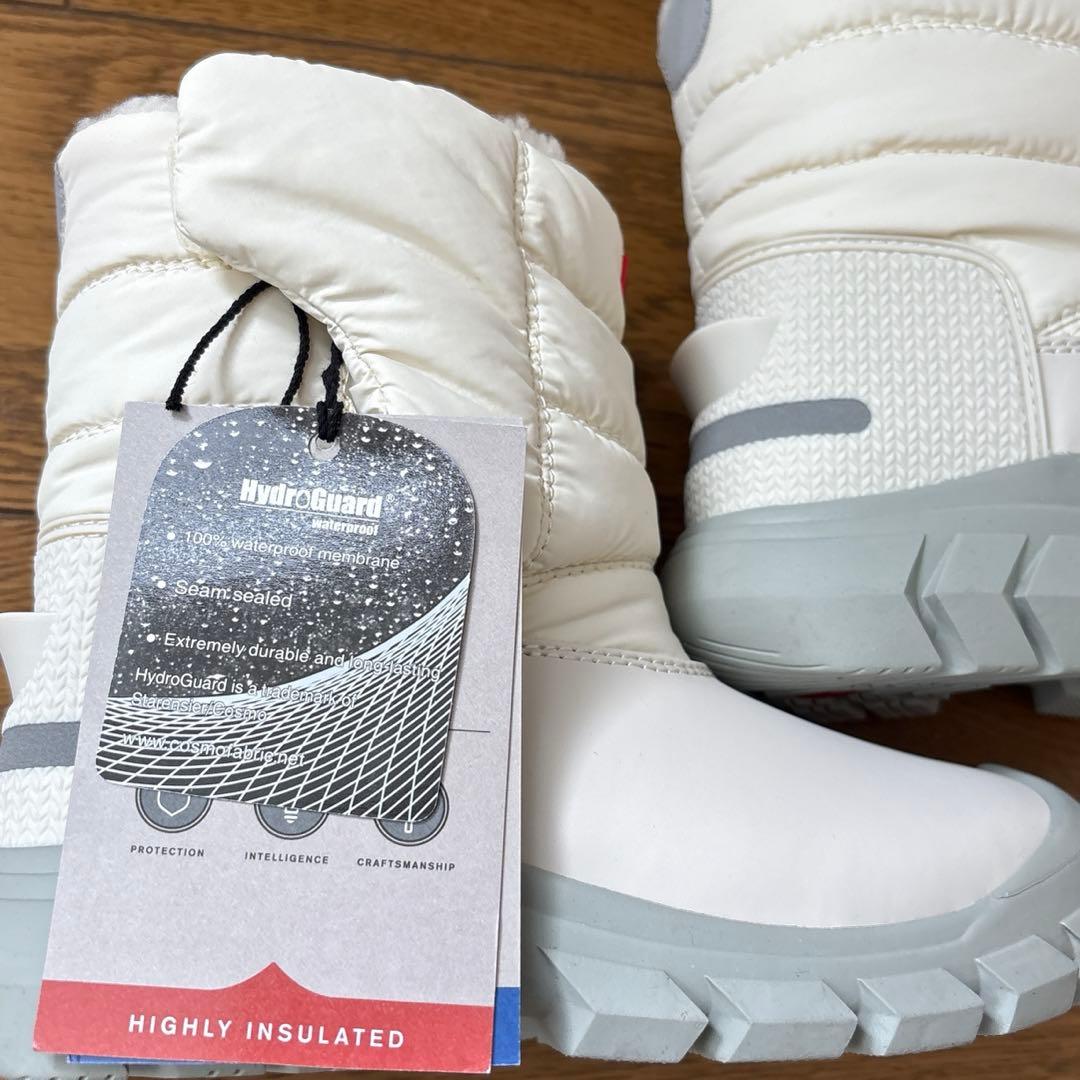 HUNTER ホワイト スノー ブーツ キッズ 19cm 子供 UK11 - メルカリ