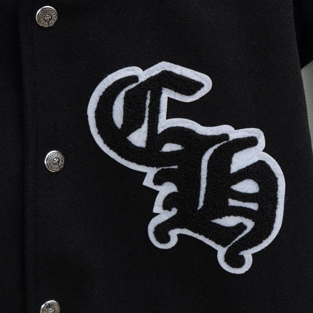 スタジャン 黒/白 ブラックホワイト3刺繍口 ゴ付き - メルカリ