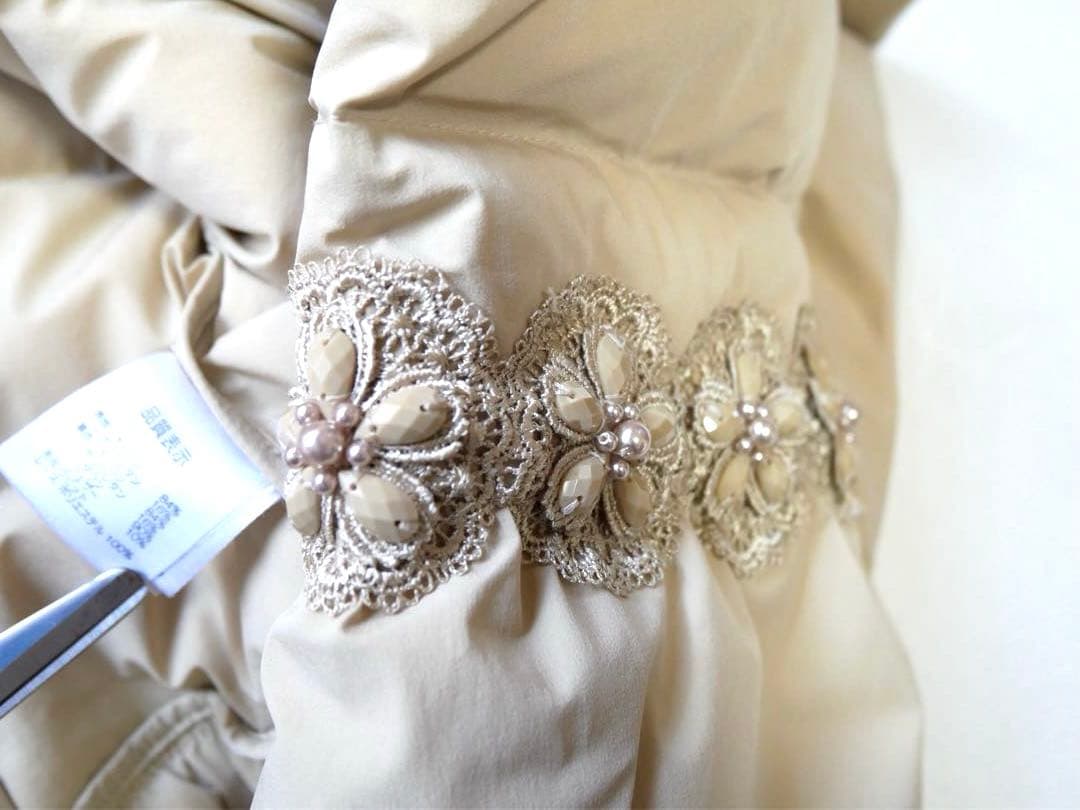 スーパービューティー レース ファーボンボン ダウンコート 40 - メルカリ