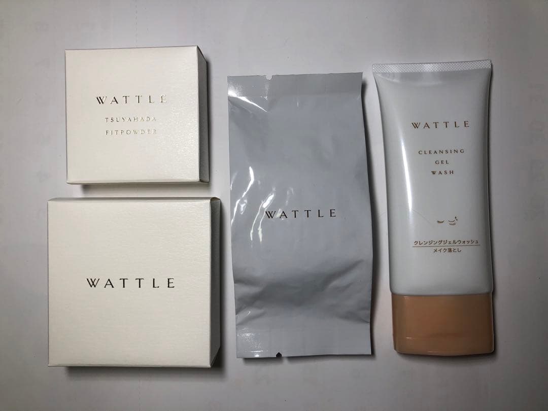 WATTLE ワトルクッションファンデ、パウダー、クレンジングジェル　４点セット