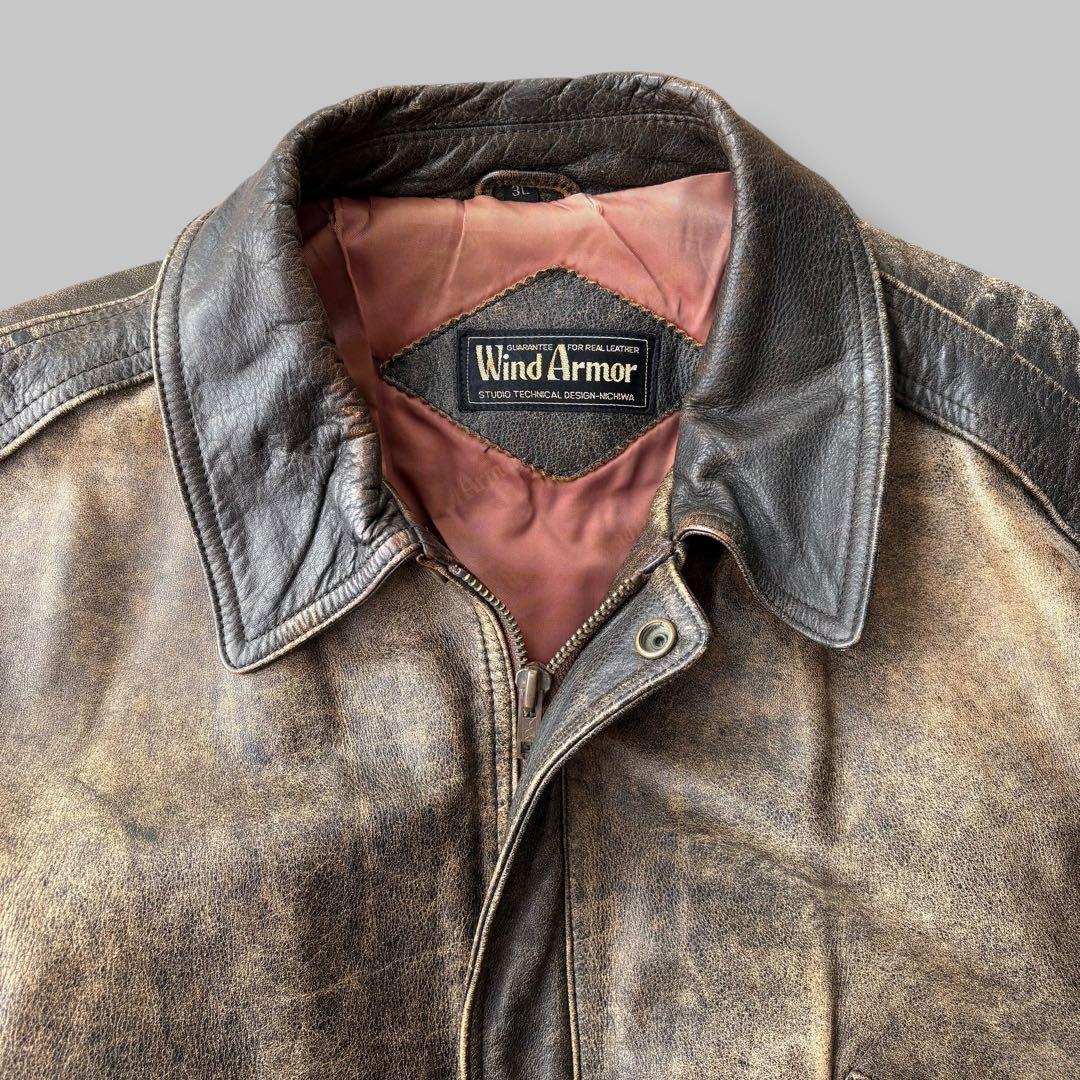 Wind Armor ヴィンテージフライトジャケット A-2 牛革 3L 2XL - メルカリ