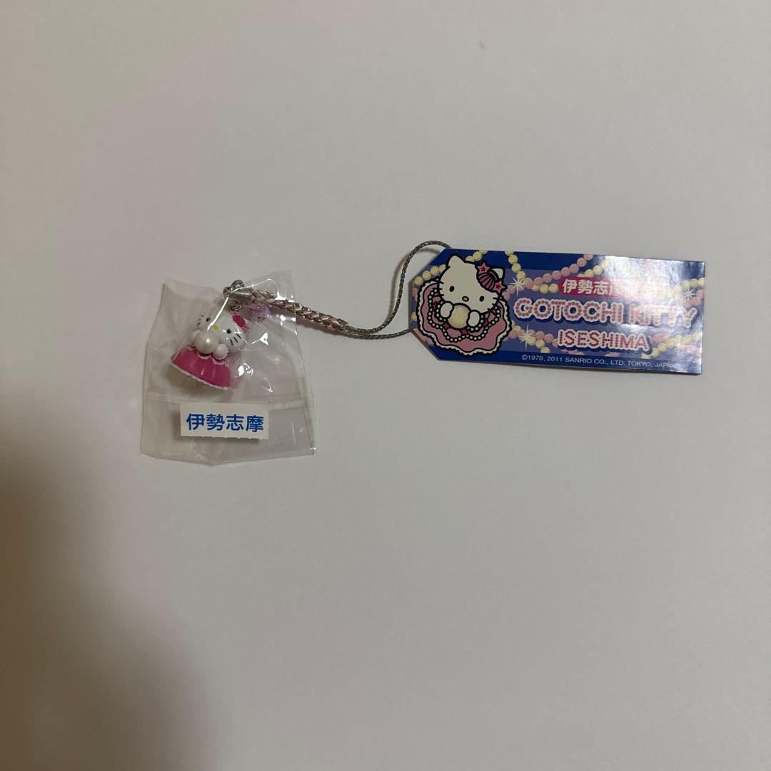 ハローキティ　伊勢志摩 ストラップ 白・ピンク