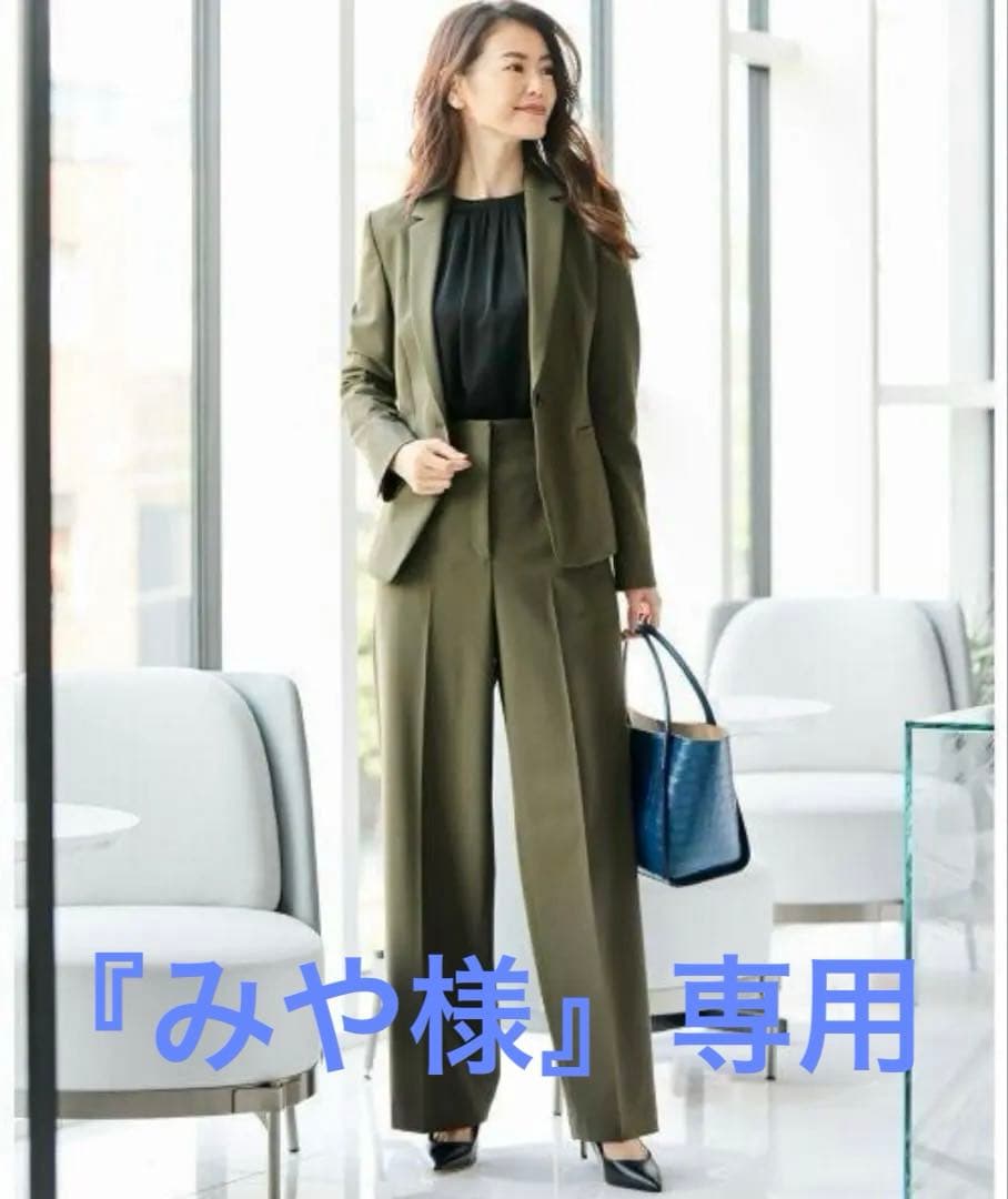 美品　ICB　Warm ette　スーツセットアップ　カーキ　L