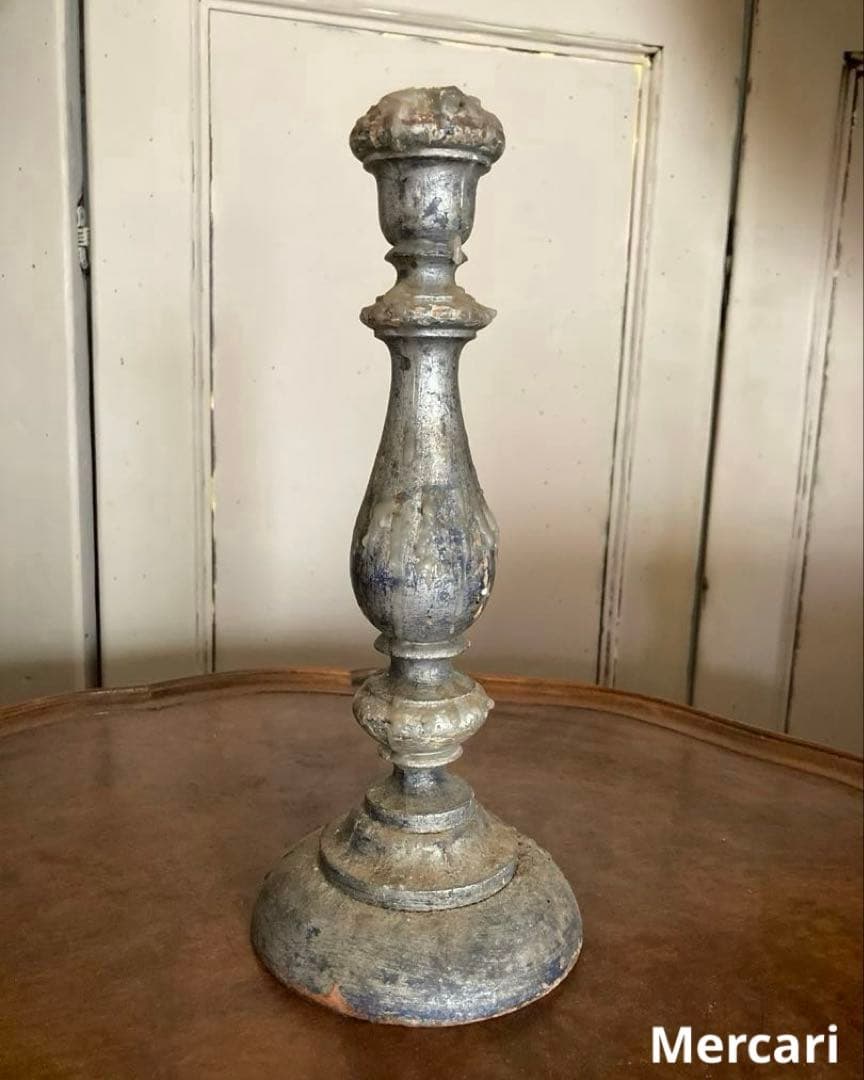【希少】フランス　19世紀 アンティーク　キャンドルスタンド 木製 シャビー