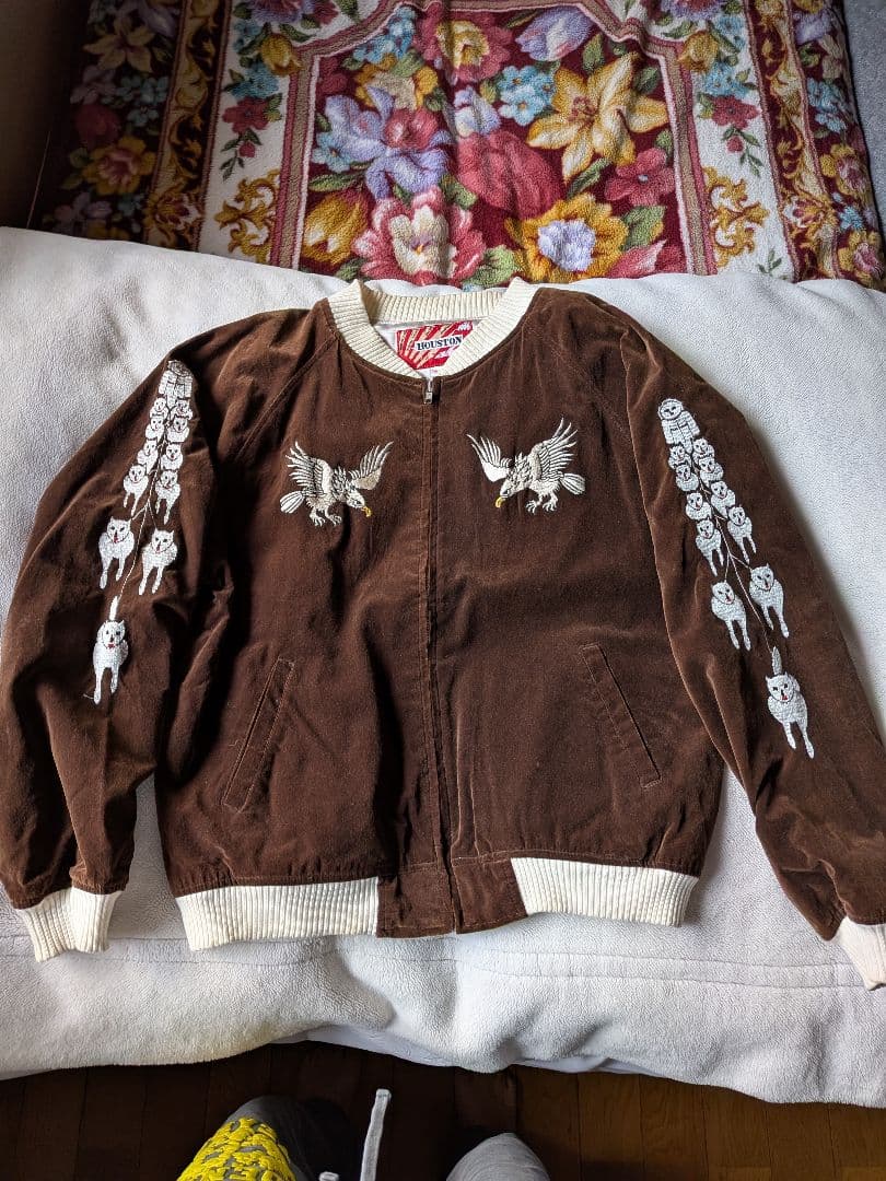 HOUSTON スカジャン アラスカ 別珍 刺繍 ジャケット
