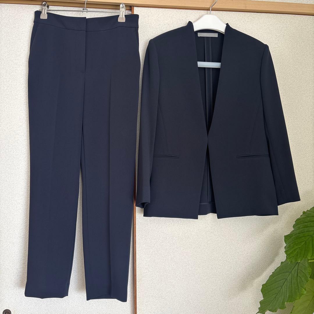 theory lux ネイビーパンツスーツ上下