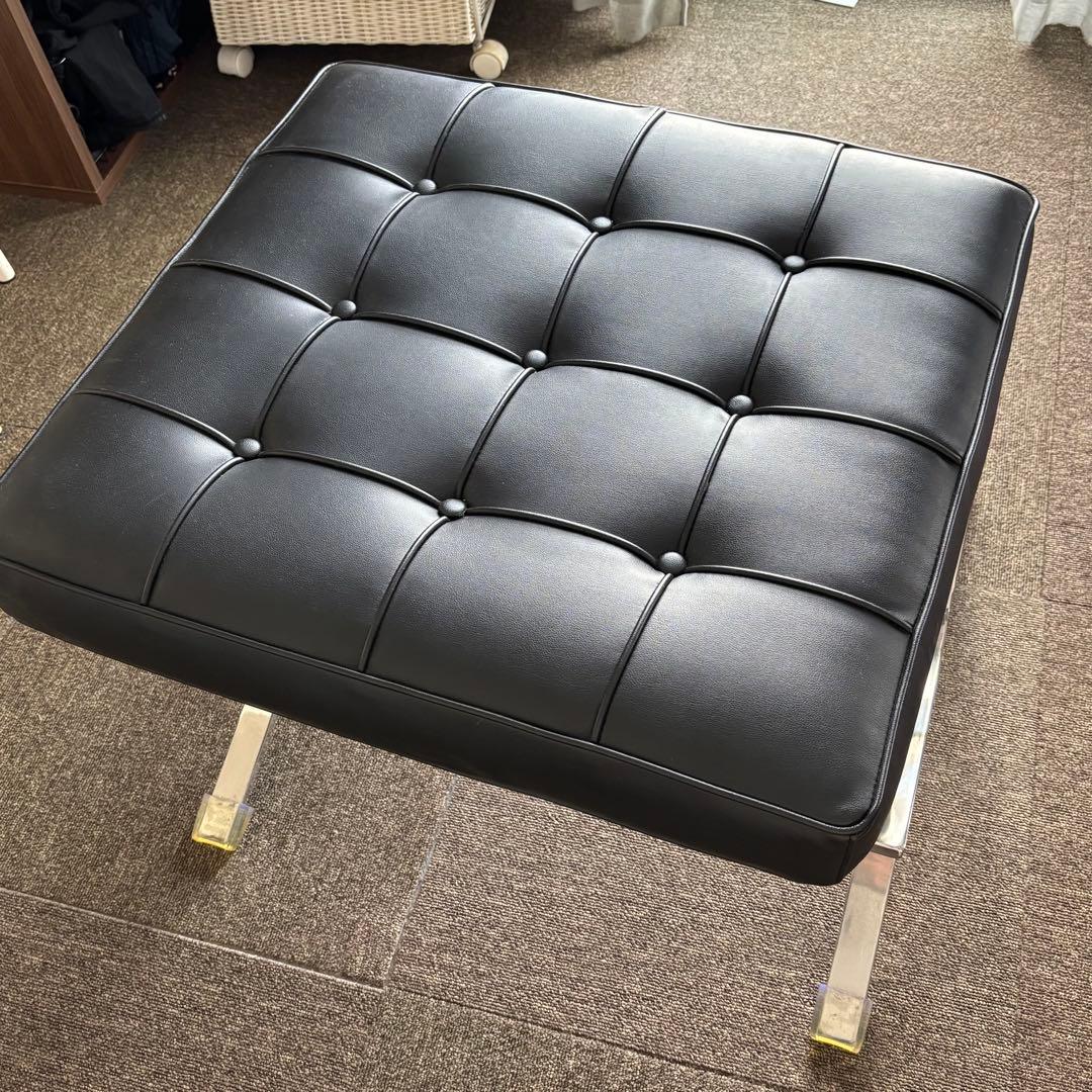 バルセロナ　チェア オットマン（スツール）　美品 knoll(ノール) バルセロナチェア+オットマン(スツール) ミースファン