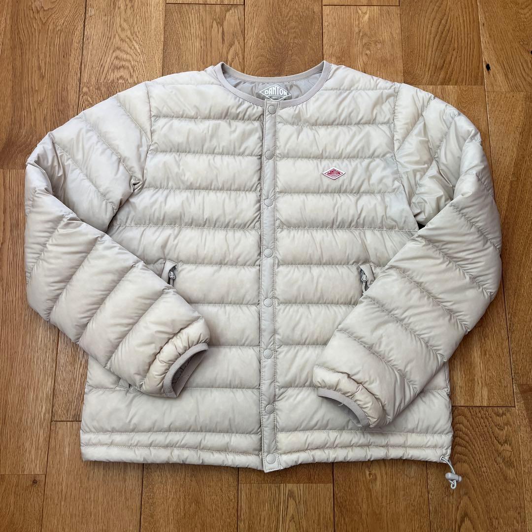 DANTON ダントン インナーダウン クルーネック オイスターホワイト 34