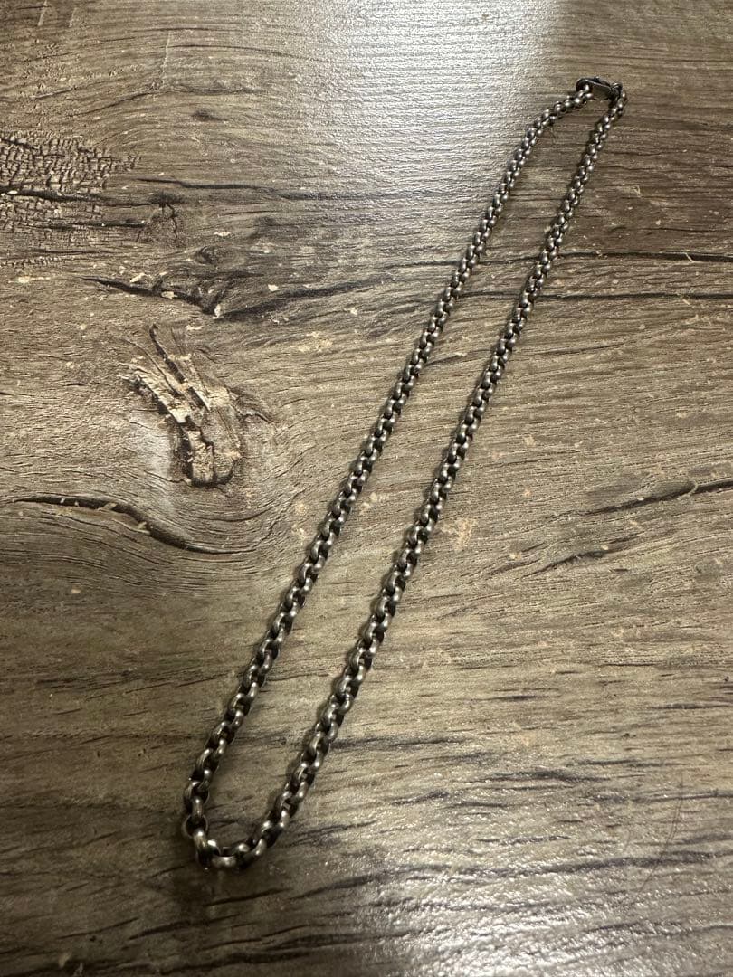 シルバー925ネックレス ロールチェーン幅約4.5mm長さ約47cm