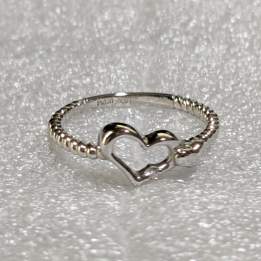 PT950 ハート型ダイヤモンドリング 7号