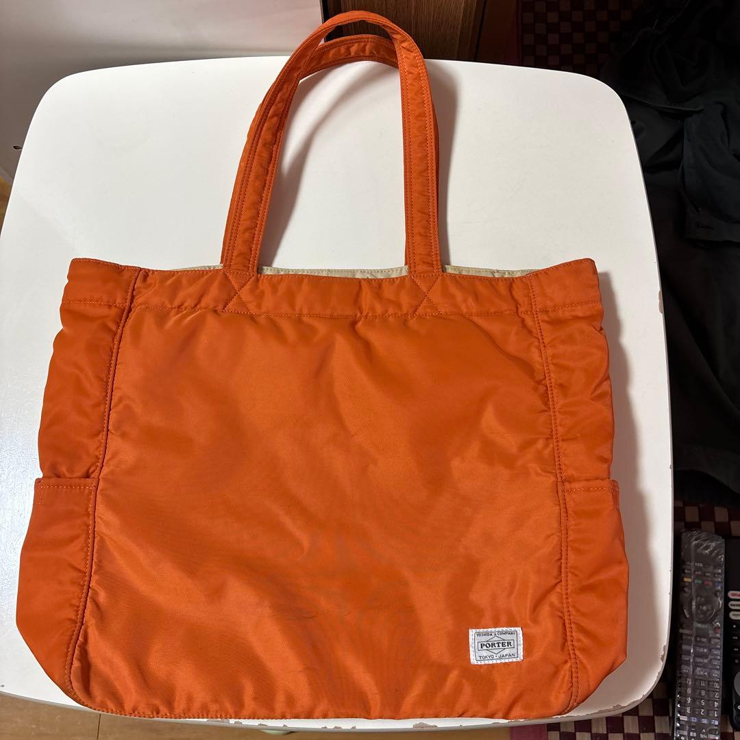 PORTER 吉田カバン 肩掛けトートバッグ オレンジ 大容量 男女兼用