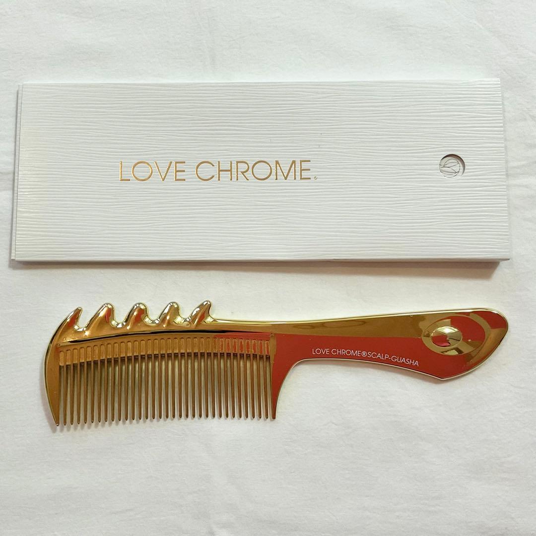 LOVE CHROME スカルプコーム ゴールド LOVECHROME（ラブクロム） コーム くし ゴールド 24K GP ケース