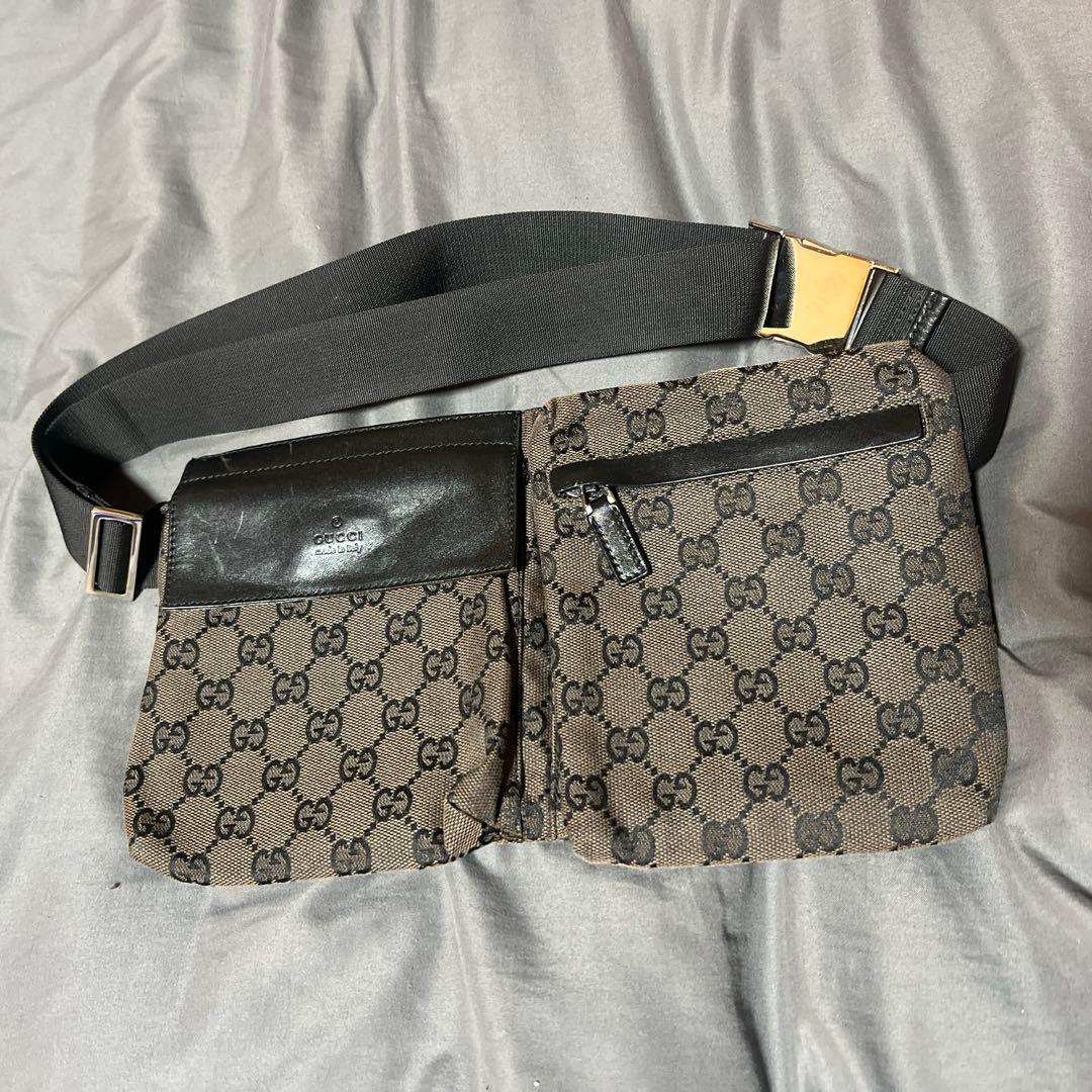 GUCCI ボディーバッグ　ブラック/ブラウン