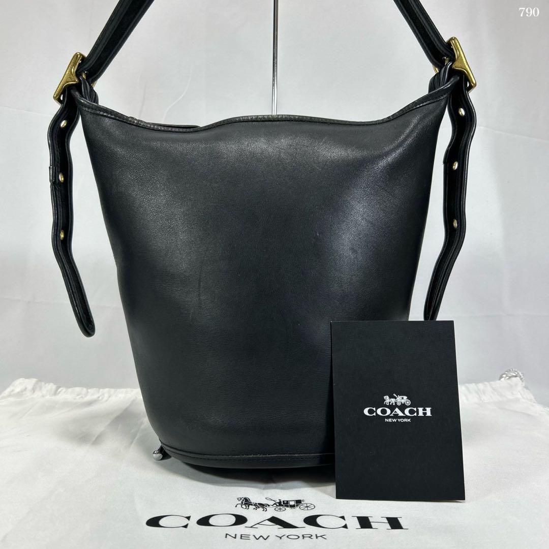【美品】コーチ 9953 バケツ型ショルダーバッグ レザー 斜め掛け 肩掛け 黒