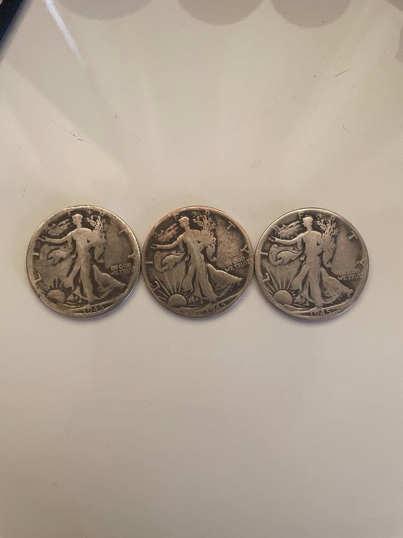 ウォーキングリバティ ハーフダラー　1945年　3枚セット Yahoo!オークション -「ウォーキングリバティハーフダラー」(北