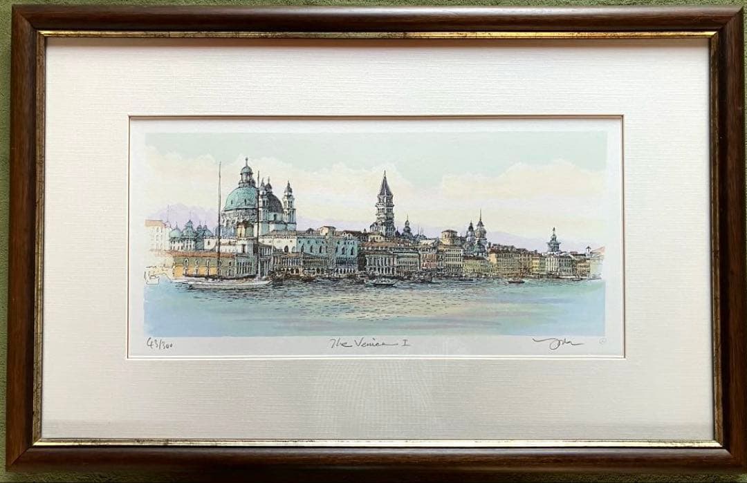 織田義郎 銅版画水彩The Venice I Yoshino Oda 1999年