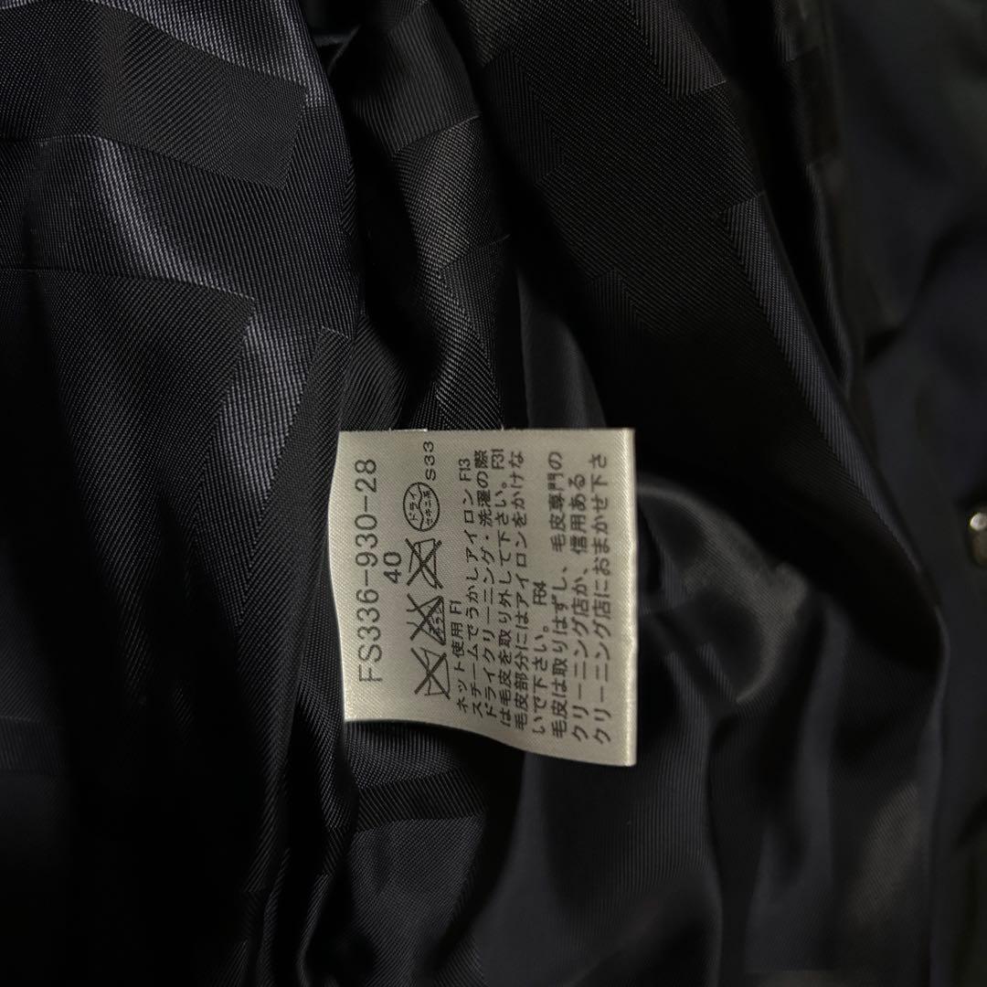 バーバリーロンドン 中綿コート フォックスファー ベルト シャドー