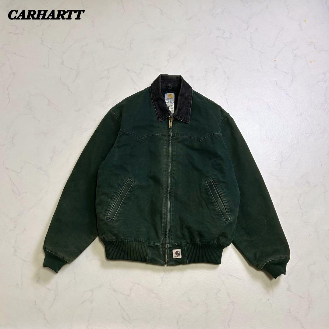 【超フェード】カーハート ダック サンタフェジャケット 緑 L J14 SPC