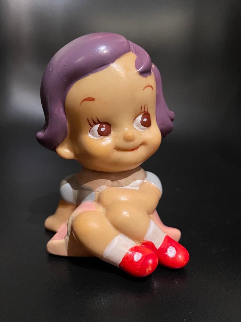 昭和レトロ☆当時物ソフビ貯金箱 かんぎん『のばらちゃん』 希少キャラ