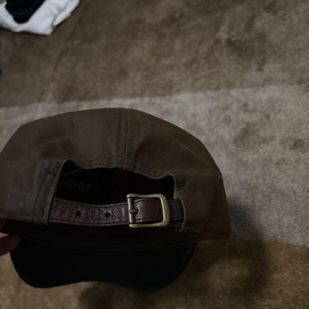 RRL ダブルアールエル コーデュロイオイルドキャップ ブラウン ロゴ