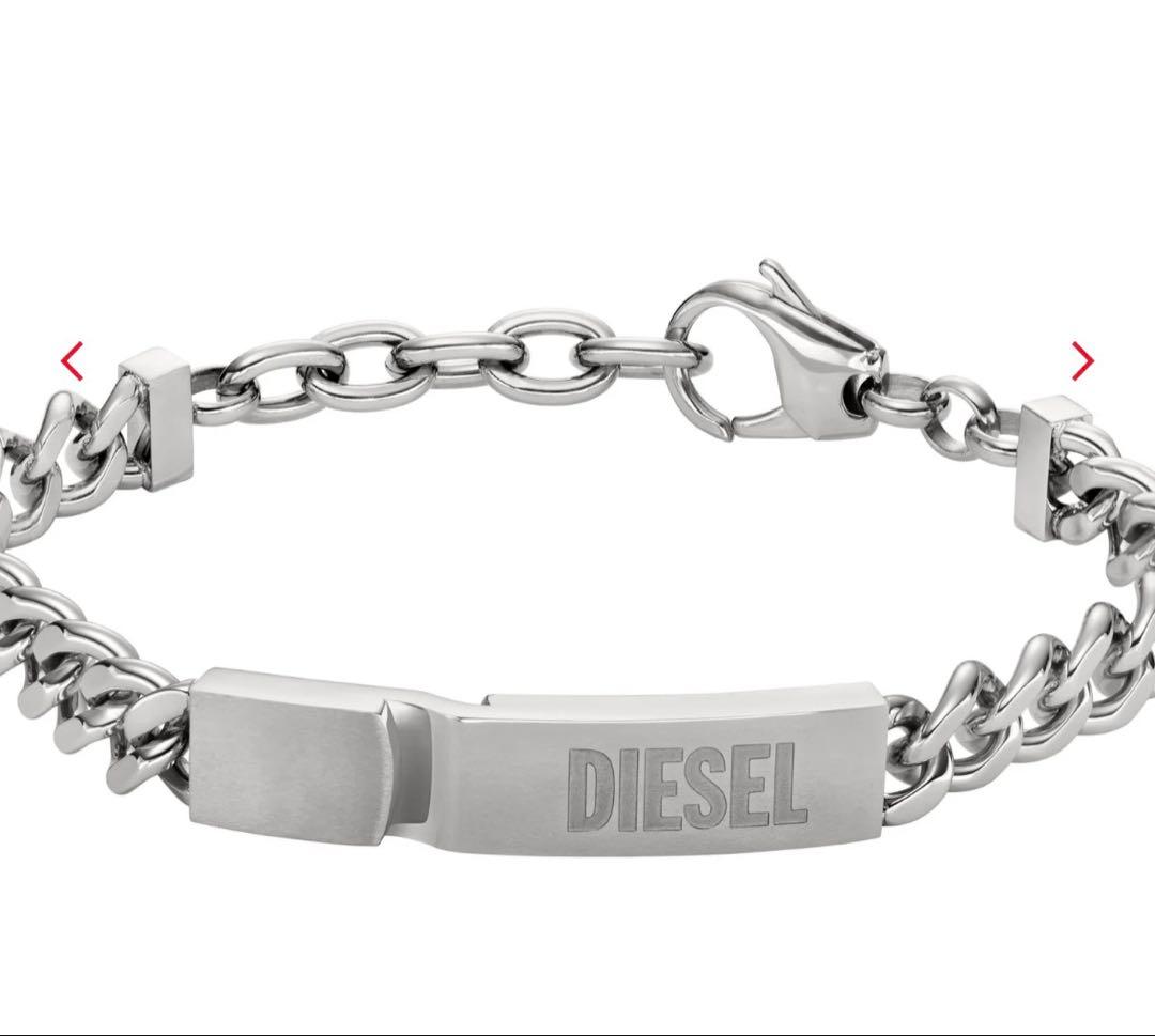 DIESEL チェーンブレスレット 赤い巾着袋付き