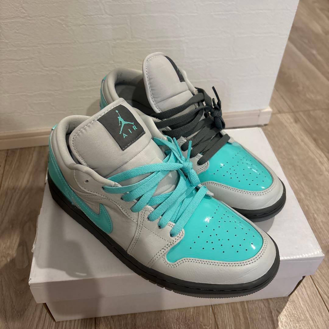 Jordan スニーカー グレー/ターコイズ