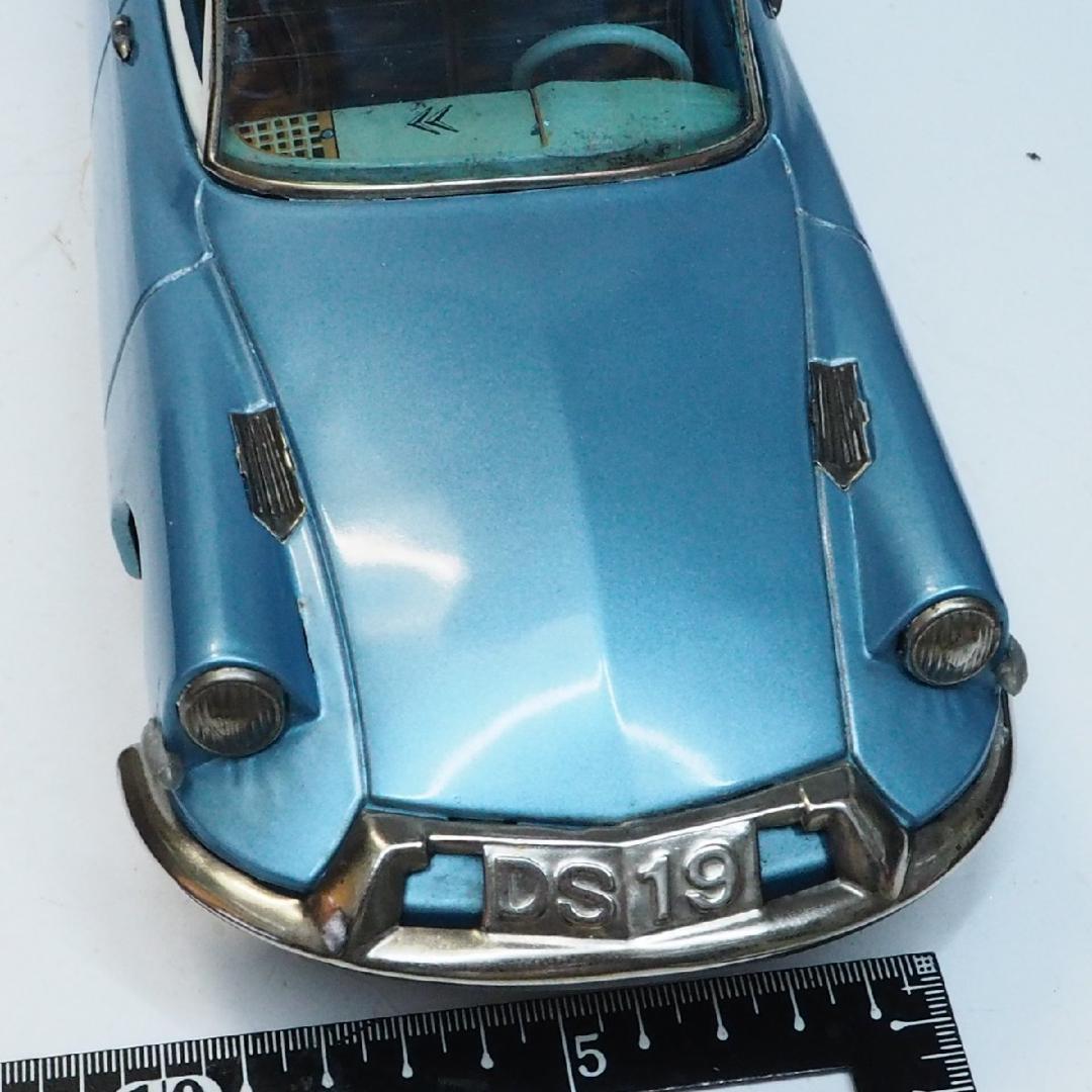萬代屋【シトロエンDS19 大 水色】ブリキ自動車tin toy car【箱無