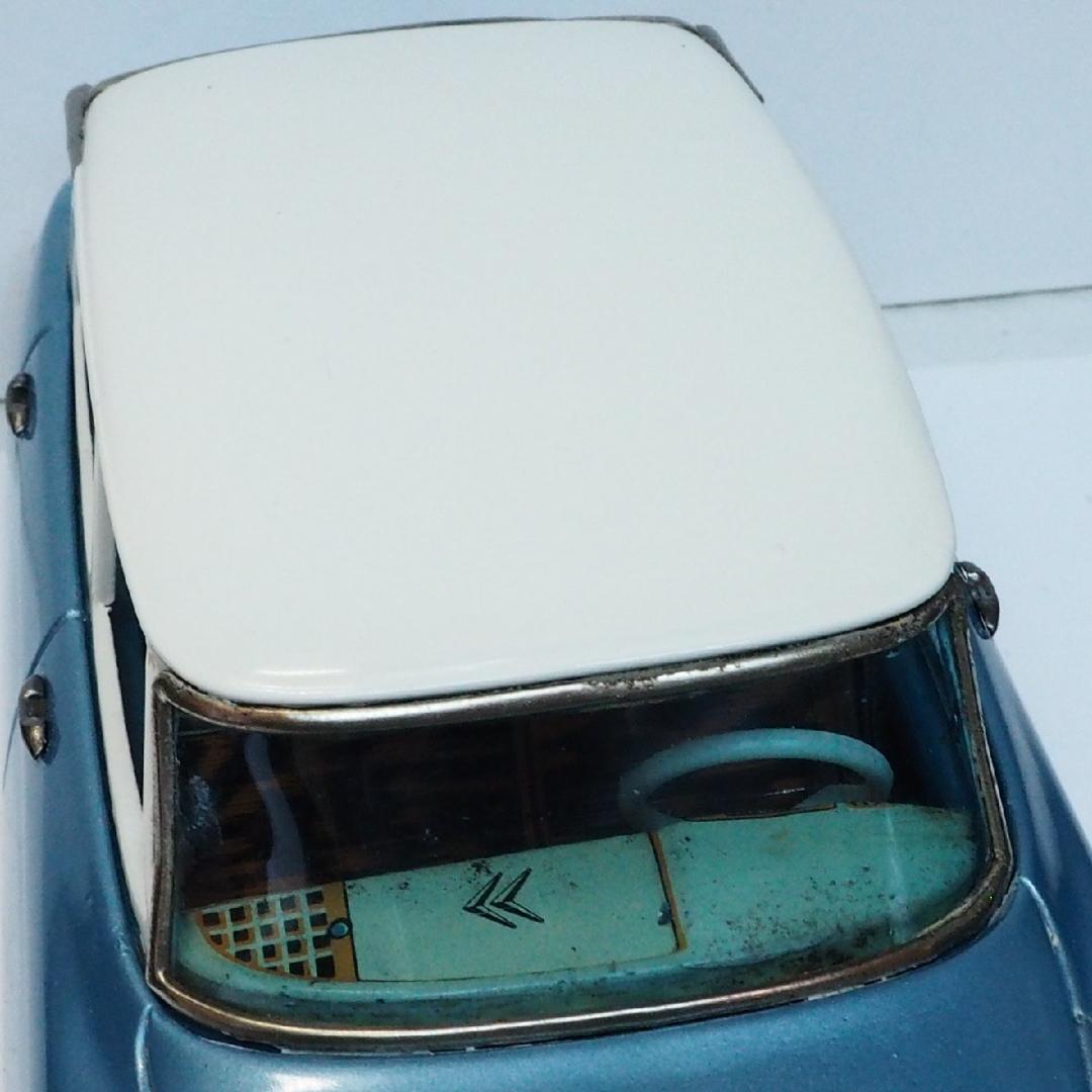 萬代屋【シトロエンDS19 大 水色】ブリキ自動車tin toy car【箱無