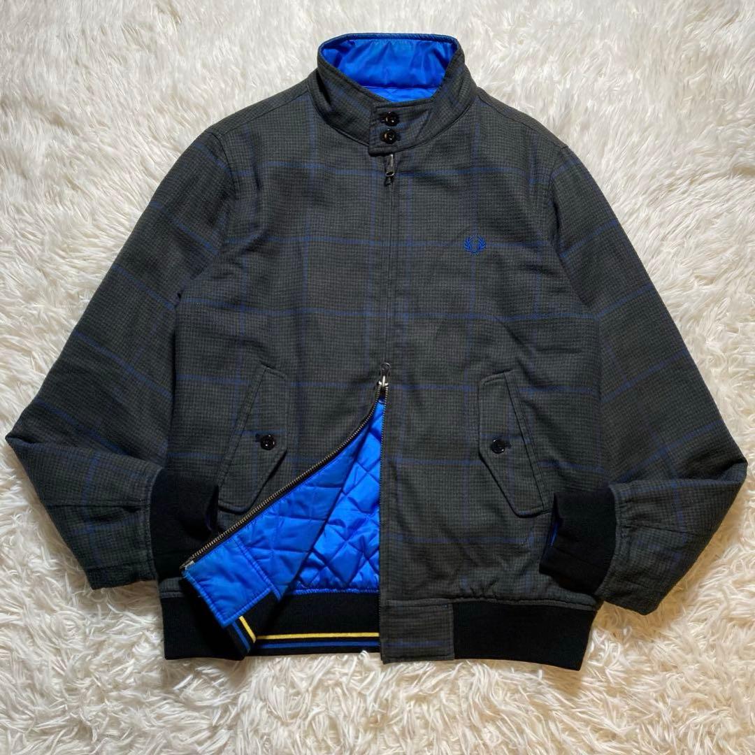 極美品 フレッドペリー リバーシブル ハリントンジャケット　キルティング 千鳥柄