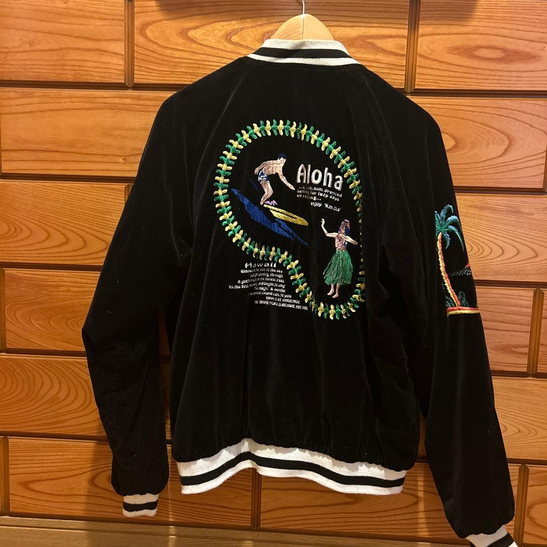 BGCO HAWAII ハワイ　オリーブグリーン スカジャン 刺繍　サイズL