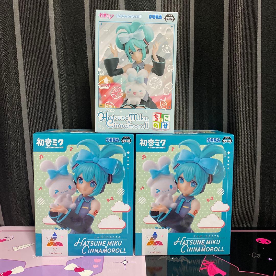 初音ミク　シナモロール　Luminasta ちょこのせ　フィギュア　セット