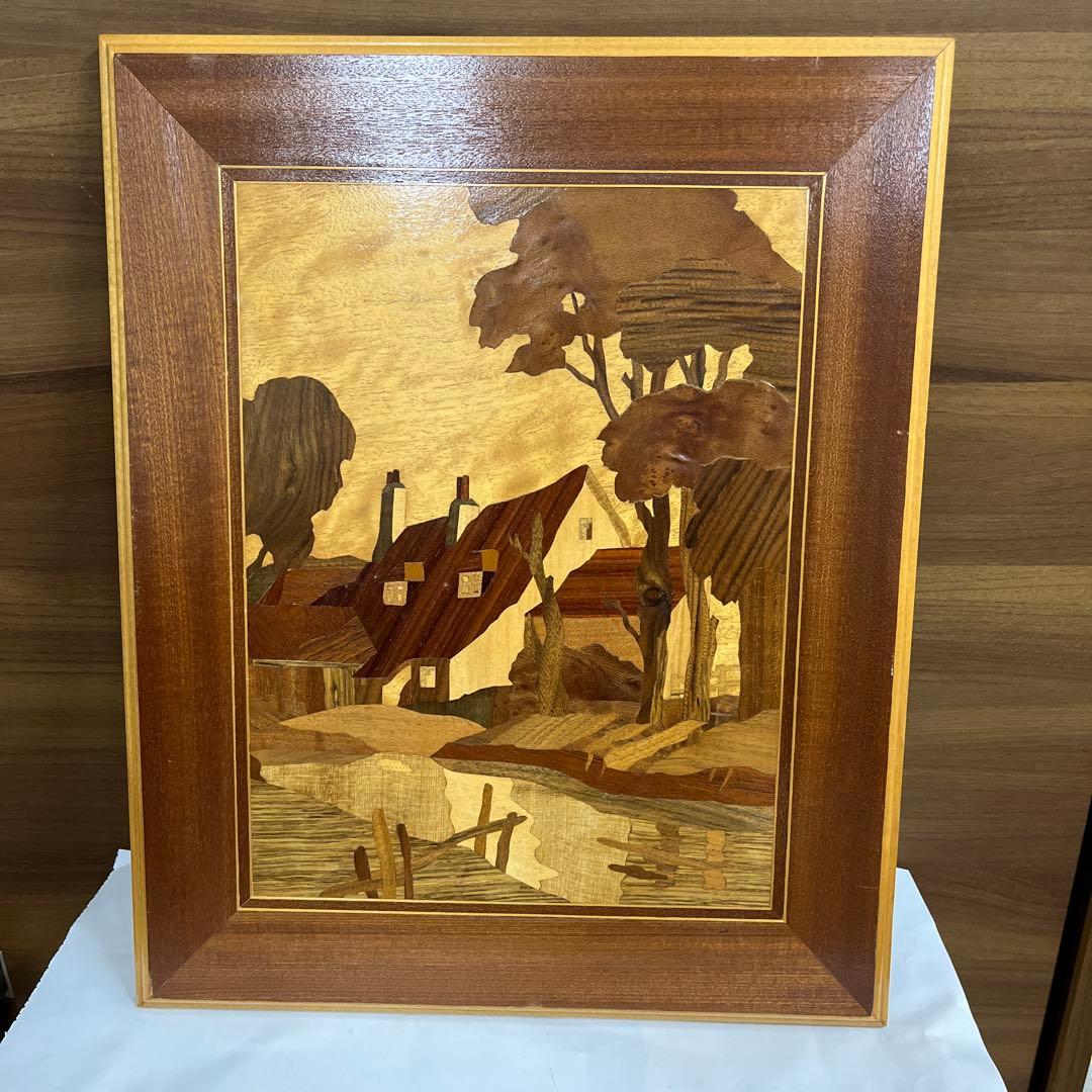 木象嵌風景画/イタリア製 寄木細工/象嵌細工/組木細工木 - メルカリ